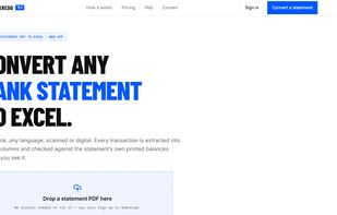 Bankredo's homepage — drag and drop a bank statement PDF to convert it to Excel or CSV, any bank, any language.