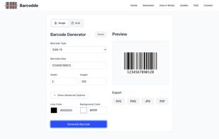 Single Barcode Generator Preview