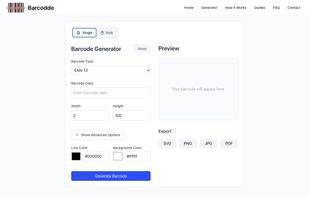 Single Barcode Generator Interface