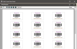 Printing of barcode sheets in various formats
