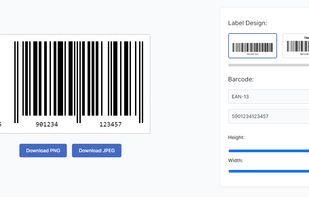 Screenshot of the Barcode Generator 