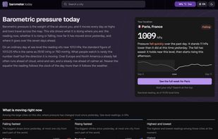 Main page, dark mode