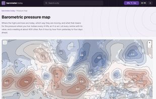 Barometric pressure map