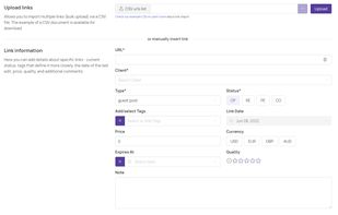 Add new links manually or in bulk