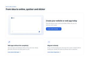 Build a site or a web app with the AI Builder, or migrate a site that already exists.