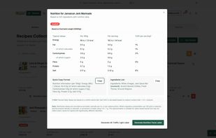 Nutritional information 