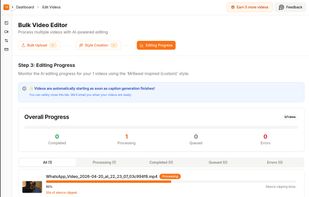 Videos status page