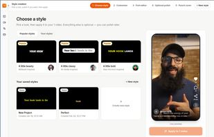 Main video editor dashboard