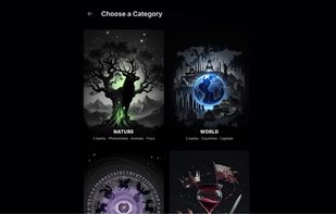 Themed word bank categories with original artwork