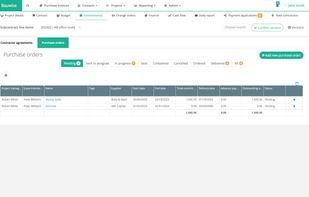 Construction project purchase orders