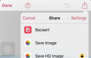 Upload your masterpiece to the Bazaart community or save it or even uplod it to your photoshop cloud.
