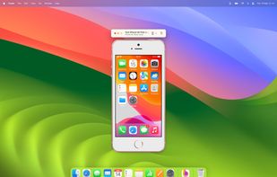 A screenshot of the iPhone connected