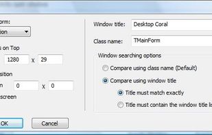 here, the most used option, resize/position !
You can resize ANY window, ANY programm ! it's tested and work, you can compare with the CLASS NAME, or the Window Name, you can Change the name of the class and window, if you like a custom group of autosized windows !