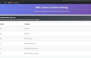 BBH Custom Schema Setting Page