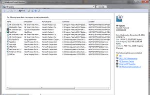 List of auto run items by program
