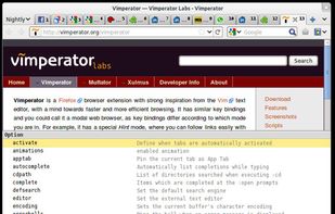Vimperator screenshot 1
