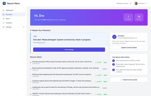 My Alerts View - A view of alerts sent to me as a user
