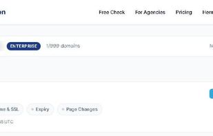 Dashboard with monitored domains and their check types.