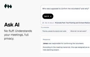 Need something from a past meeting? Just ask.
Search your workspace for people, projects, and prior conversations so you can follow through without digging through old notes.