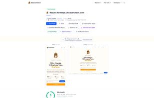 BeaverCheck audit result page showing composite grade A and category score tiles