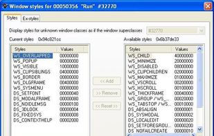 Displays and allows to change the windows styles.