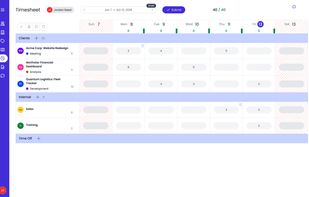 Timesheets in Beebole