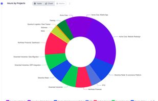 Another view of Beebole's reporting functionality in action