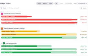 A budget status report to track project performance in real time