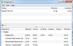 Shopping list window