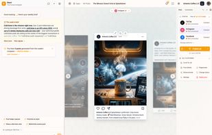 One post, every platform - written, designed, and previewed per channel.