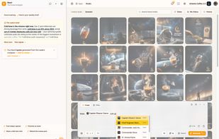 Generate on-brand visuals - and @-mention your own characters to keep them consistent.
