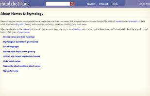 Behind the Name (web) screenshot 2