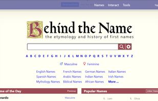 Behind the Name (web) screenshot 1