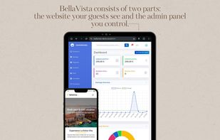 BellaVista frontend and admin interface across different devices.