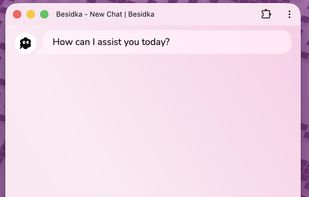 New chat on a narrow (mobile) window, installable as a PWA.