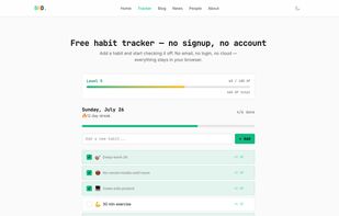 The same tracker in light mode.