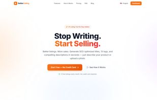 BetterListing landing page - AI-powered Etsy listing optimizer
