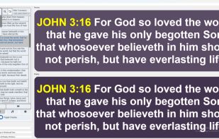 A full screenshot of Bible Display Software. 