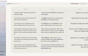 The Mac app: the comparative view, with the Hebrew alongside
