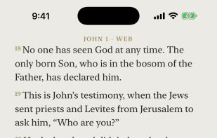 A chapter being read aloud, the verse lit as it goes