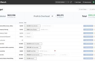 Budget builder. Export to XLS or PDF.