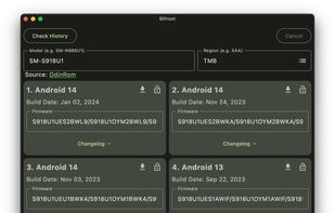 Bifrost Samsung Firmware Downloader screenshot 1