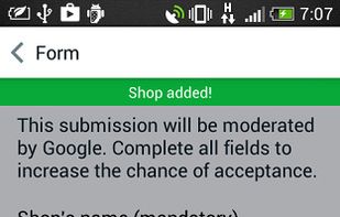 The form to add a shop.