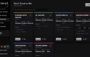 Client list, quickly find contacts and projects.