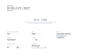 BINList.net screenshot 1