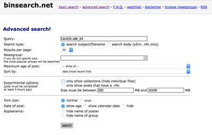 Binsearch screenshot 1