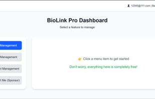 Backend page, showing the main functions.