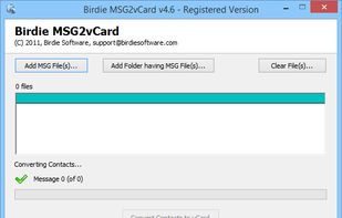 Birdie MSG to vCard Converter screenshot 1