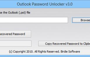 Birdie Outlook Password Unlocker screenshot 1