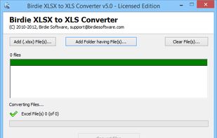 Birdie XLSX to XLS Converter screenshot 1